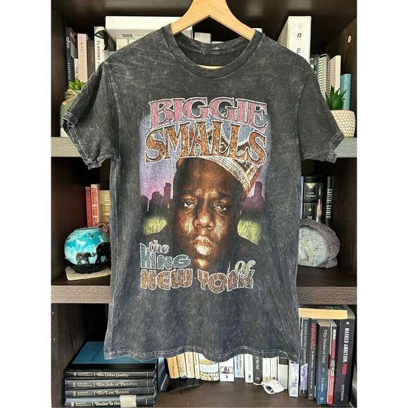 🐿️ NWOT The Notorious B.I.G. Biggie Smalls Acid Wash Short Sleeve Tee Unisex Sm - Picture 1 of 4